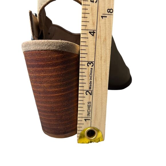 Madewell Cary Sandal Faded Birch Women Sz 7 Suede Block Heels Slingback Open Toe - Picture 8 of 10